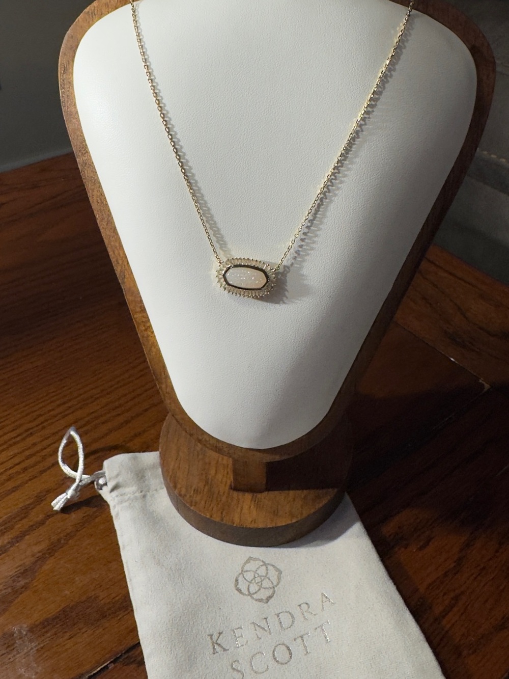 Kendra Scott Gold Drusy Oval Pendant Necklace - White